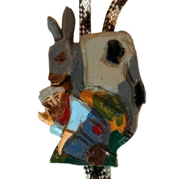 Vintage Wooden Prospector Bolo Tie Mens Western Old West Americana - Picture 4 of 7